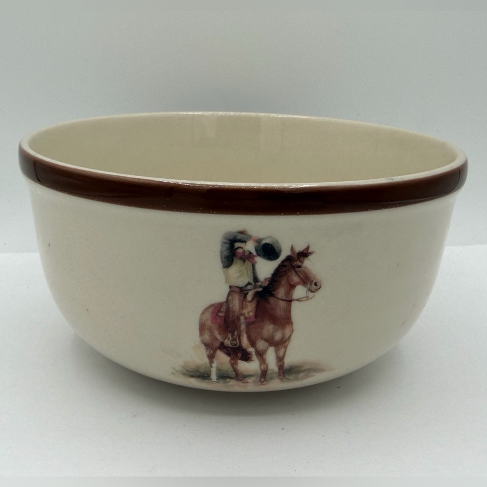 Montana Lifestyles Cowboy Reflections Vintage Discontinued Rustic Western Bowl